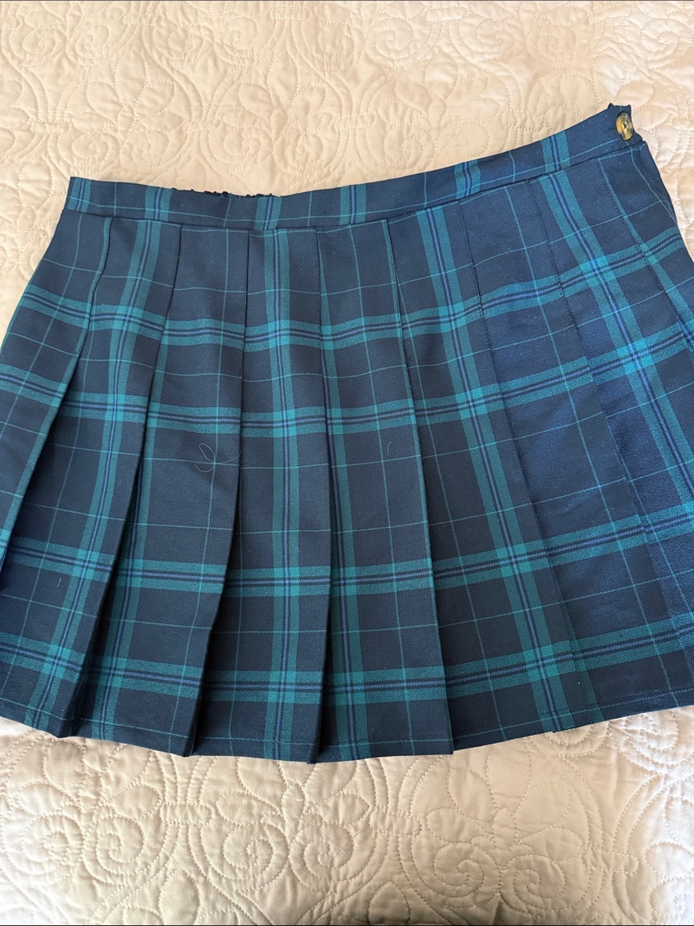 BLack Watch Plaid Pleated Mini Skirt(XXL)